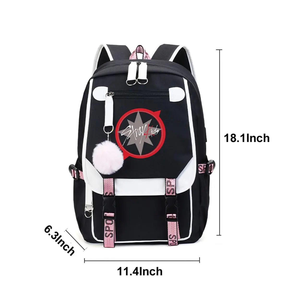 eTel Like Stray Kids Backpack Merch, 11.4 x 6.3 x 18.1in | Casual Book Bag with Laptop Compartment - view 4