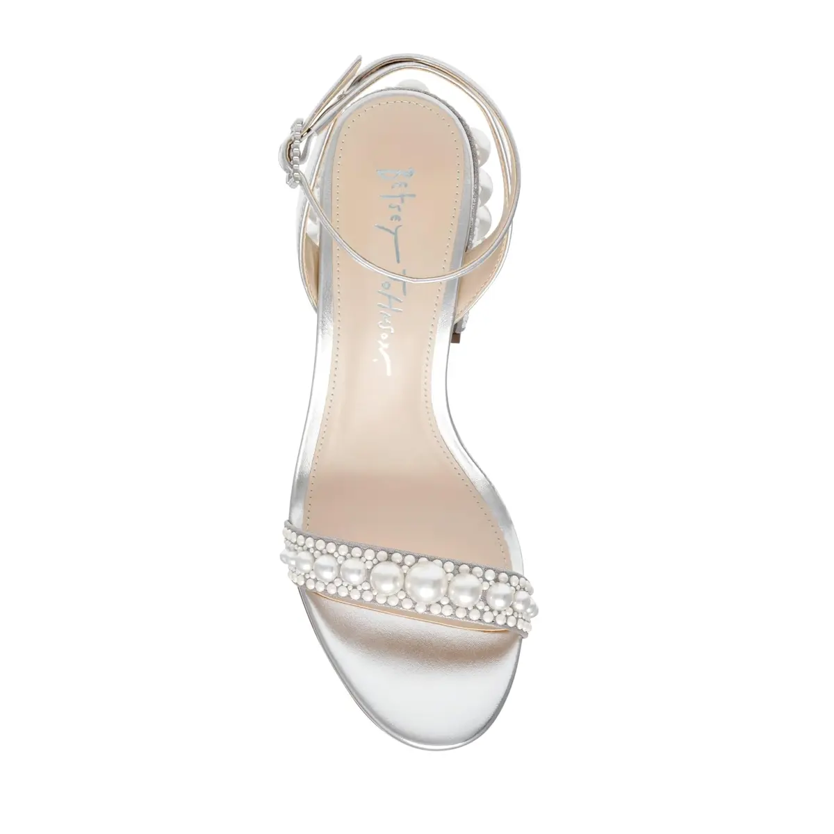 Betsey Johnson Lexi Silver Heeled Sandal 7 | Embellished Block Heel for Evening Wear - view 2