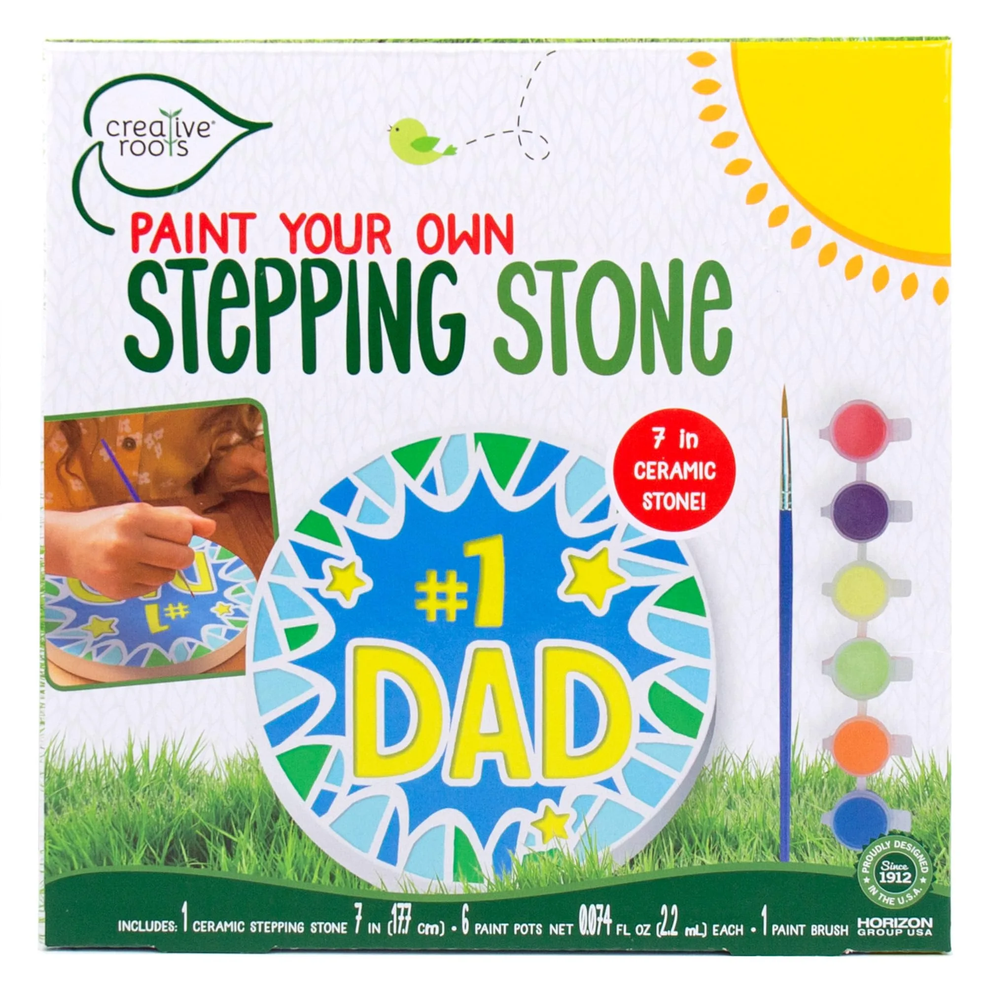Creative Roots #1 Dad Stepping Stone Paint Kit | USA Imported Craft for Kids Ages 8-12 - main product image