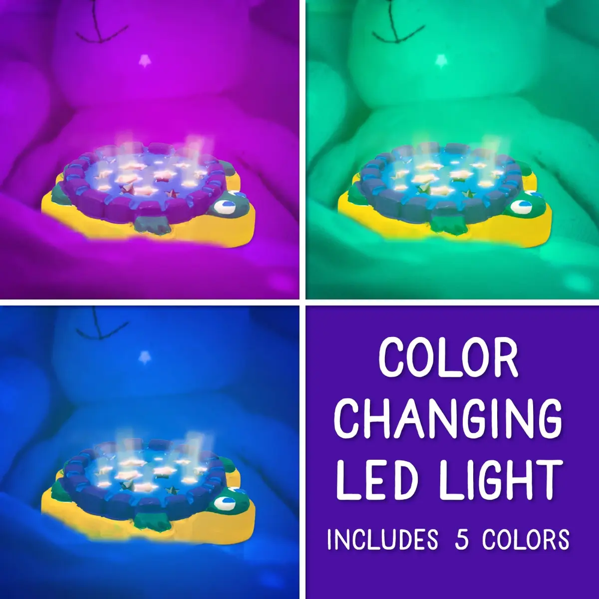 Creative Roots Mini Light Up Turtle Stepping Stone Craft Kit 11.4 cm (3.9 in.) | Color-Changing LED & Acrylic Paints - view 4