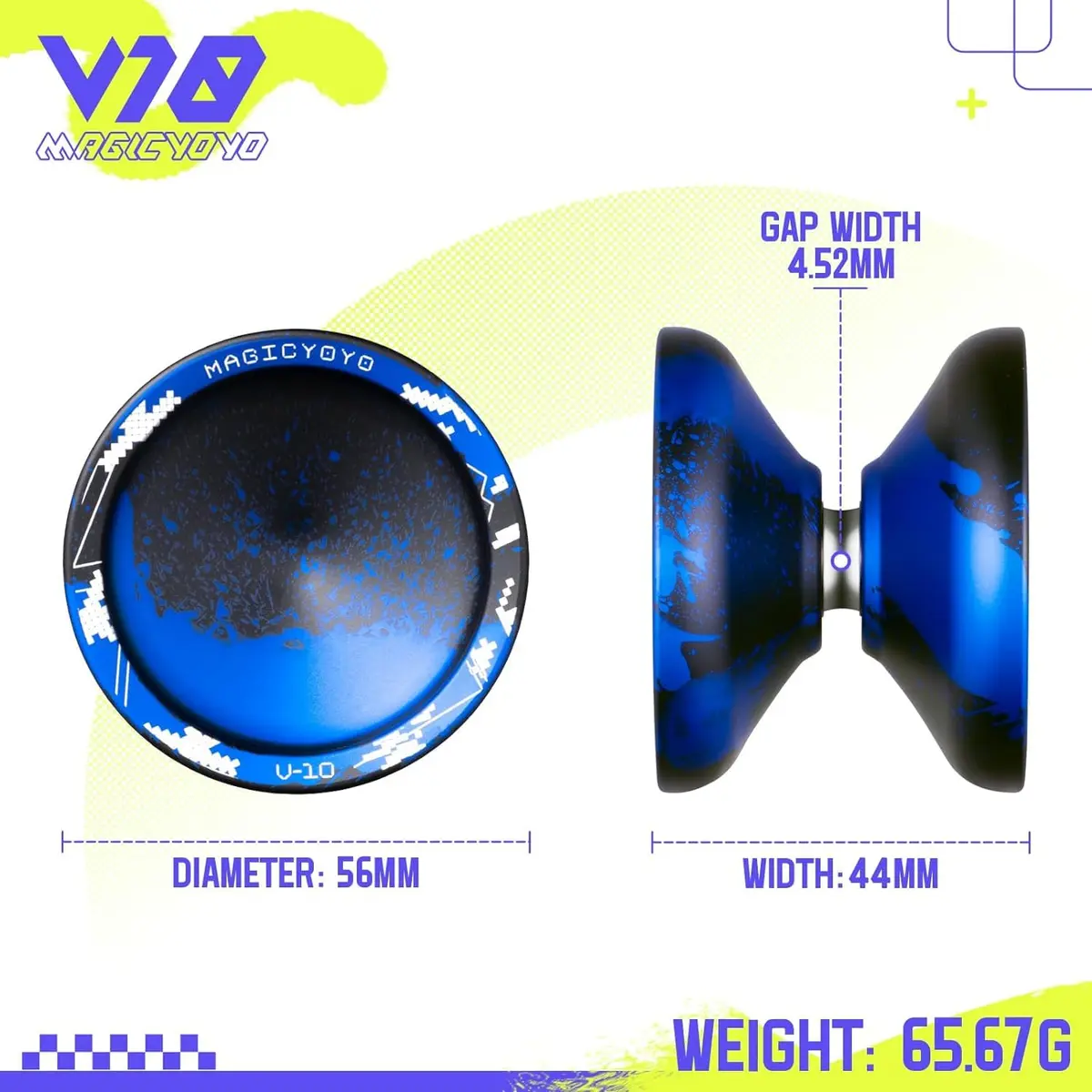 MAGICYOYO V10 Finger Spin Yoyo Black Blue | Responsive & Unresponsive Dual Purpose Metal Yoyo - view 5