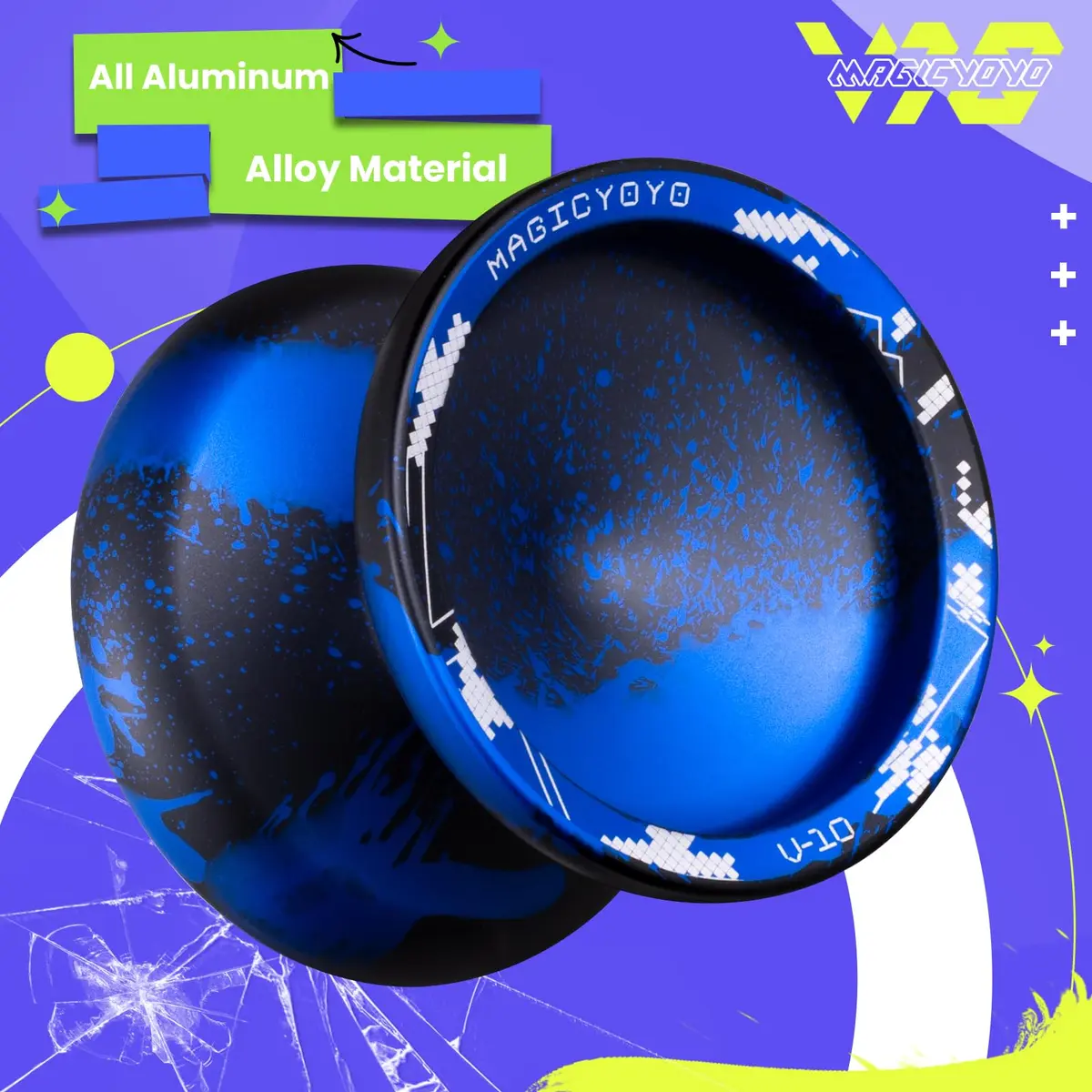 MAGICYOYO V10 Finger Spin Yoyo Black Blue | Responsive & Unresponsive Dual Purpose Metal Yoyo - view 7