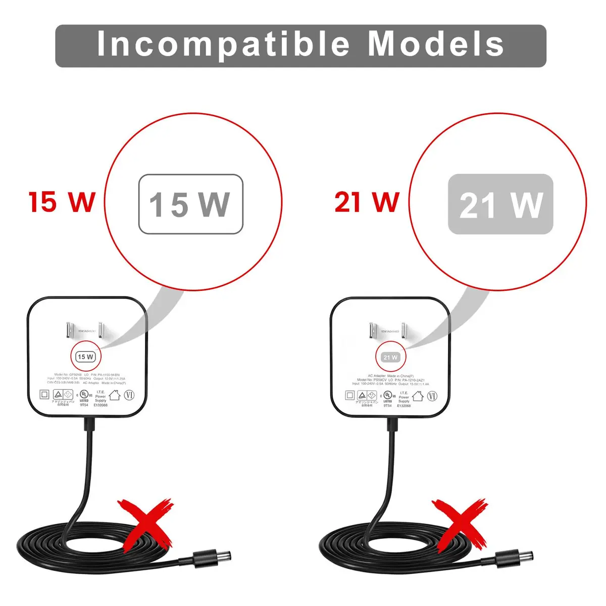weishan 30W Power Cord Adapter for Echo Show 8 3rd, Show 10, 15, 21 & Echo 4th Gen | 1.5m Black, 18V, 30W - view 3