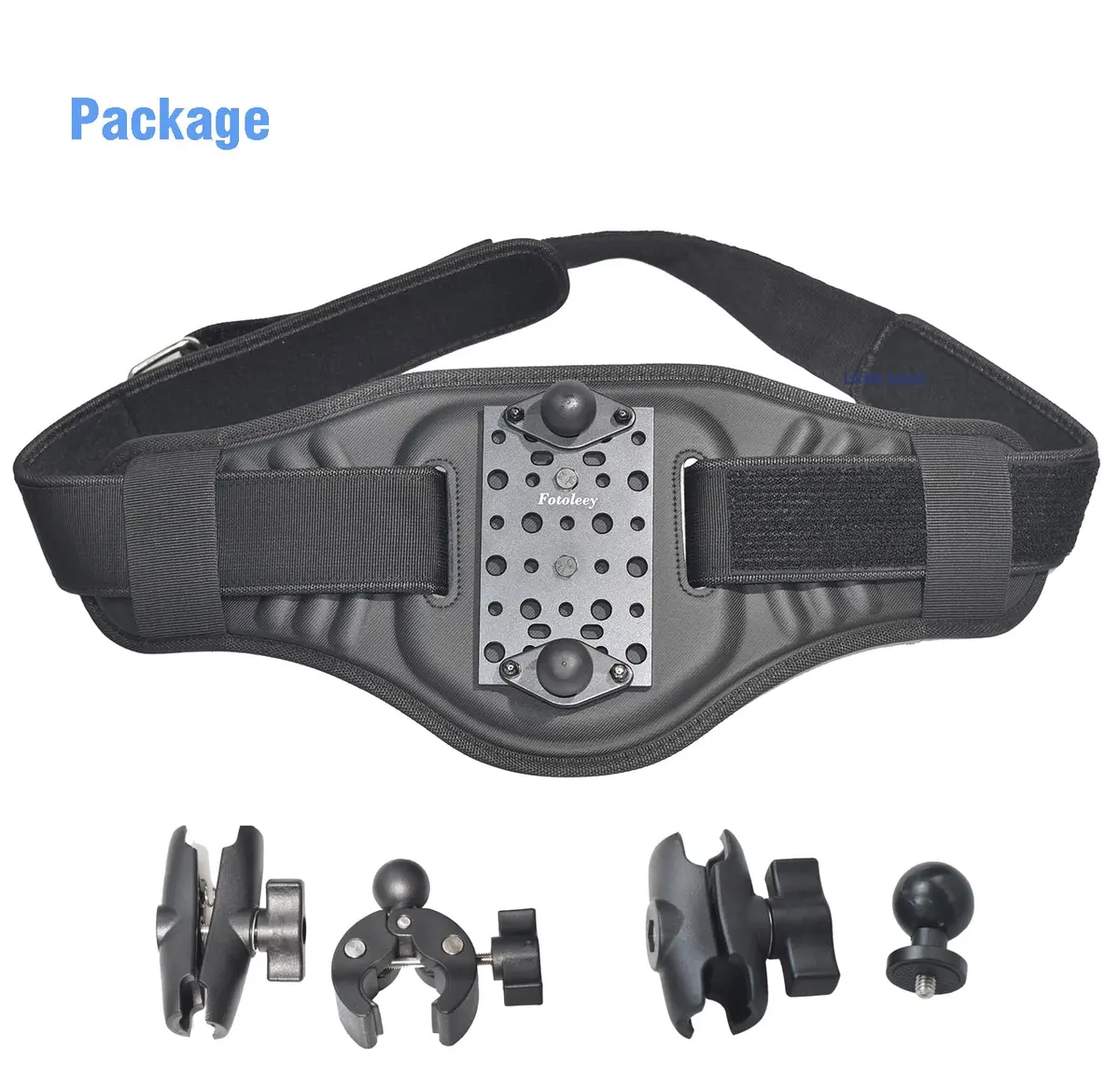 Fotoleey Back Bar Waist Strap Mount for Insta360 X6/X5/X4/X3, GoPro & DJI | Adjustable, Vibration Dampening, 360° Rotation - view 9