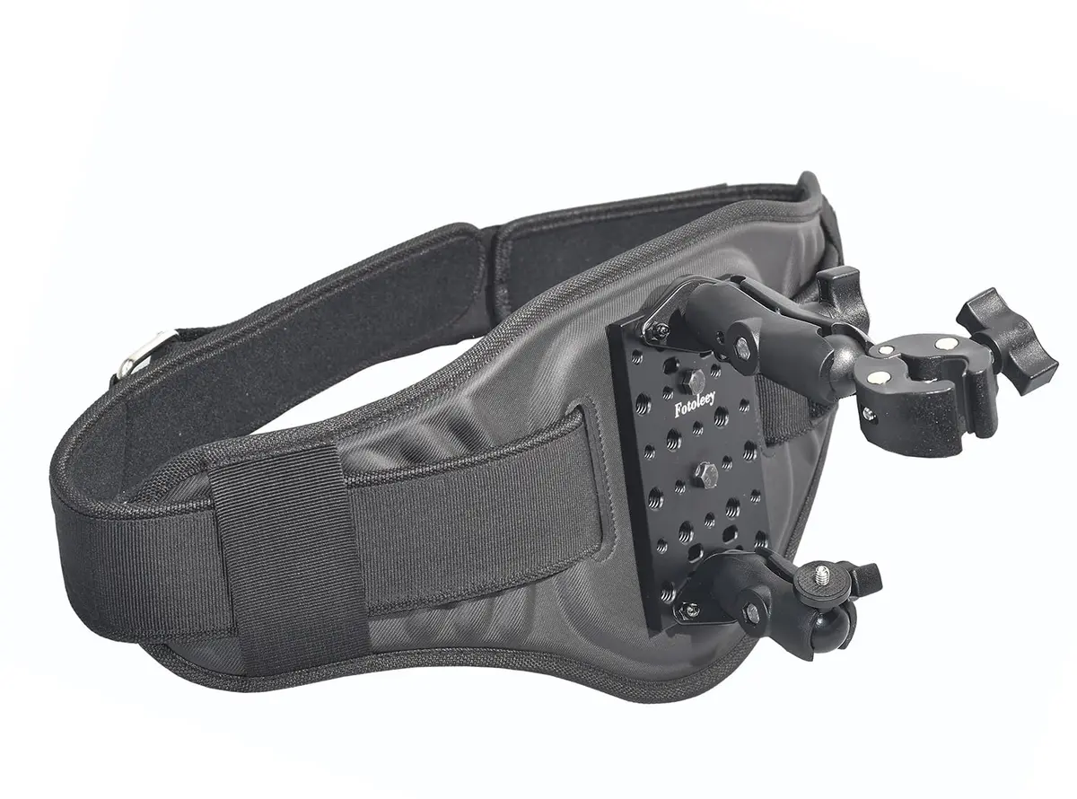 Fotoleey Back Bar Waist Strap Mount for Insta360 X6/X5/X4/X3, GoPro & DJI | Adjustable, Vibration Dampening, 360° Rotation - view 2
