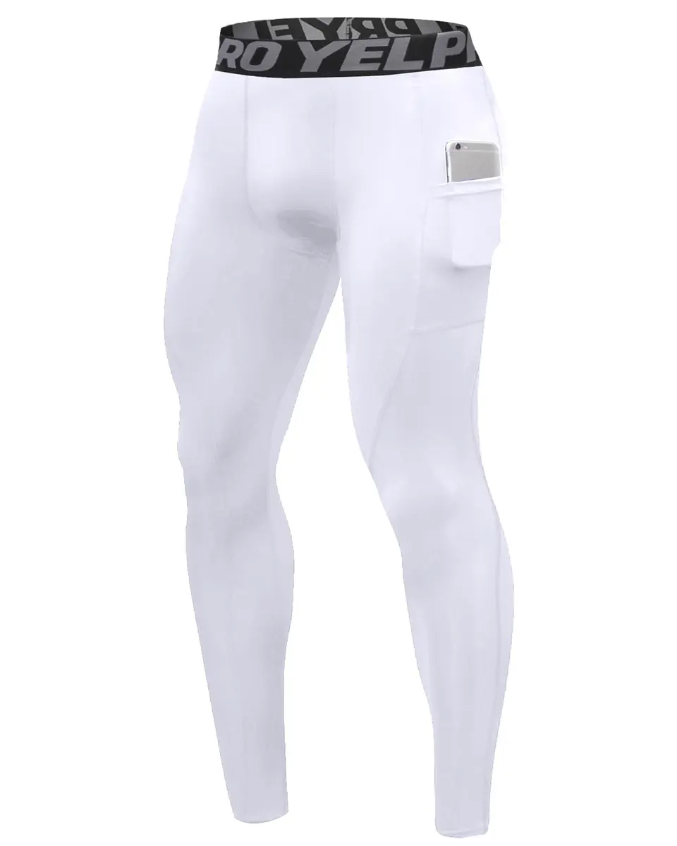SPVISE White Men's Compression Pants Workout Leggings Sports Tights Performance Athletic Running Base Layer Underwear Long | Breathable, Moisture-Wicking & Flexible - main product image