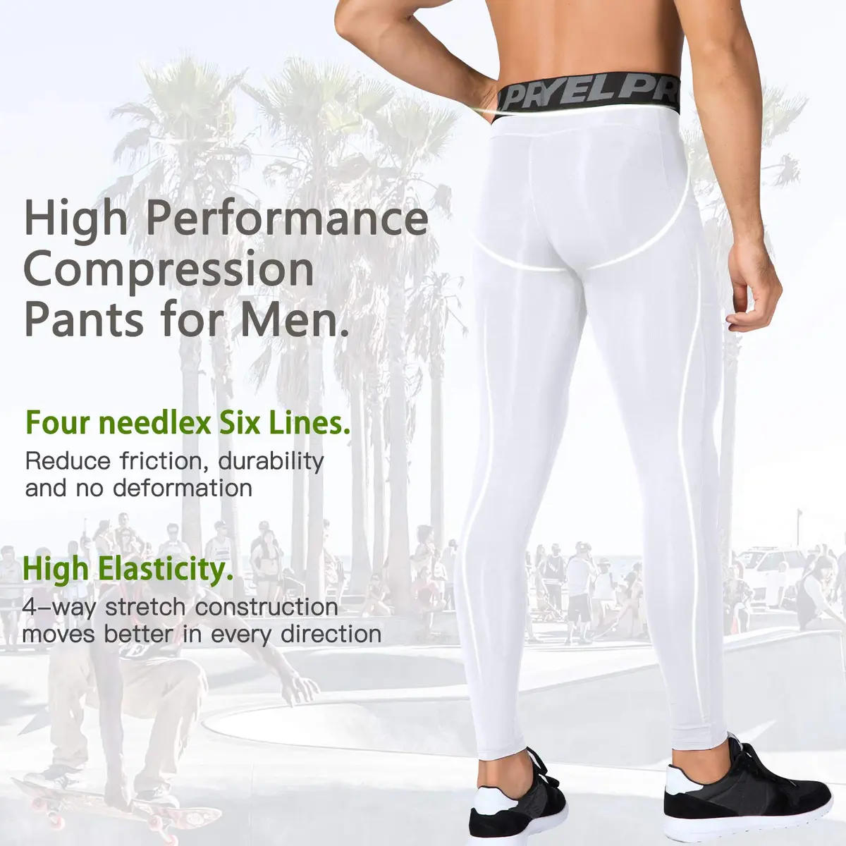 SPVISE White Men's Compression Pants Workout Leggings Sports Tights Performance Athletic Running Base Layer Underwear Long | Breathable, Moisture-Wicking & Flexible - view 5