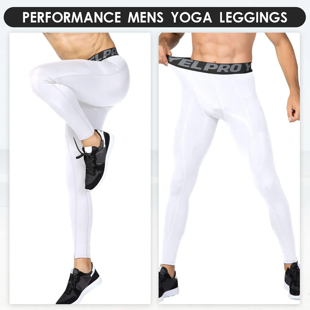 SPVISE White Men's Compression Pants Workout Leggings Sports Tights Performance Athletic Running Base Layer Underwear Long | Breathable, Moisture-Wicking & Flexible - view 8