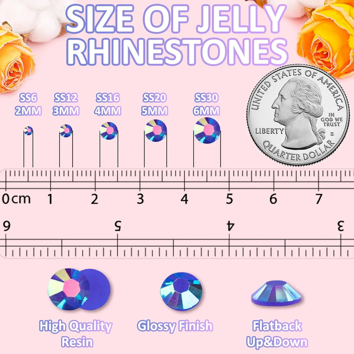 TINKRSTUFF 10,000pcs 2mm Resin Jelly Rhinestones Dark Blue AB | Bedazzling DIY Craft Gems - view 3