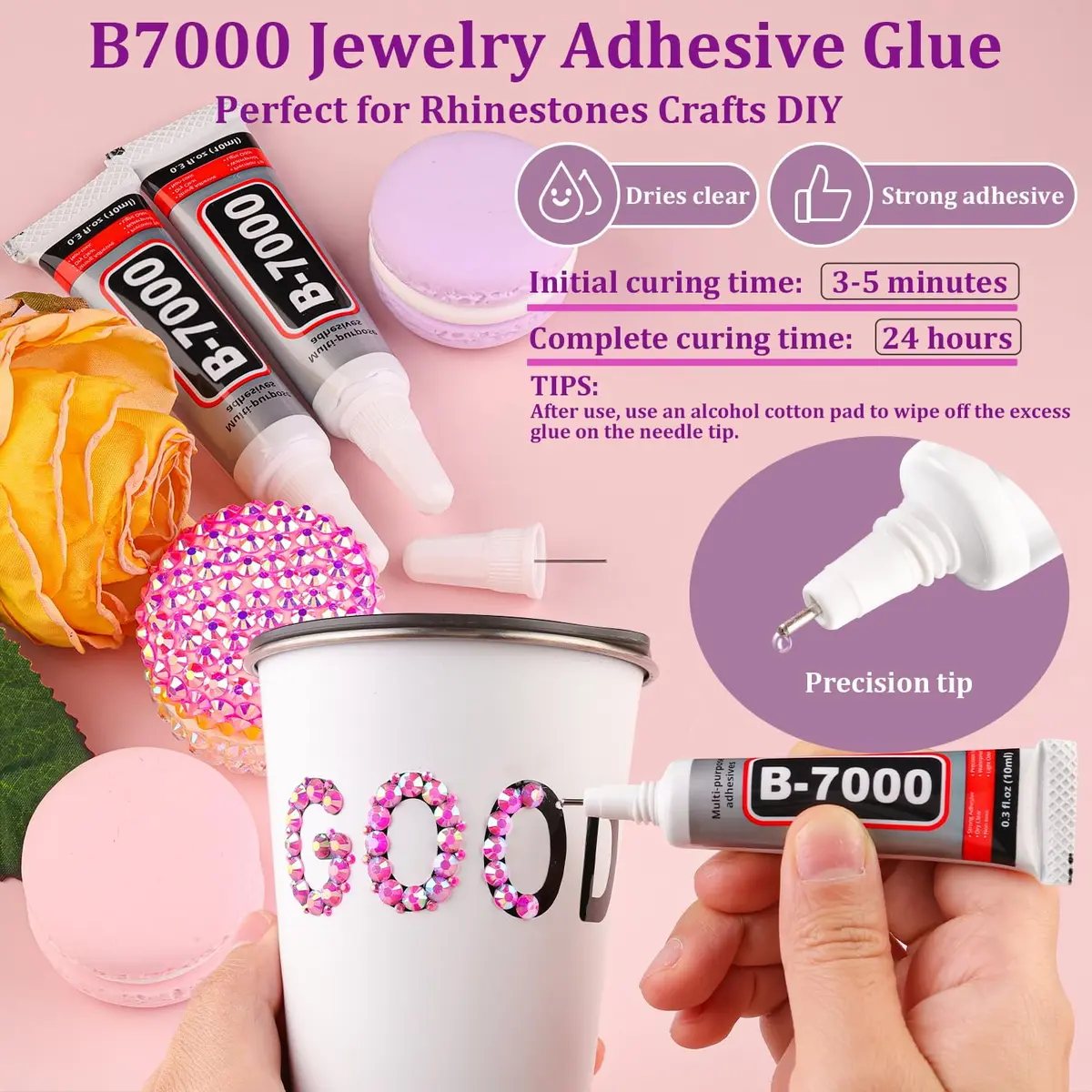 TINKRSTUFF 3000pcs 5mm Resin Jelly Rhinestones | Hot Pink AB Bedazzling Gems for DIY Crafts - view 5