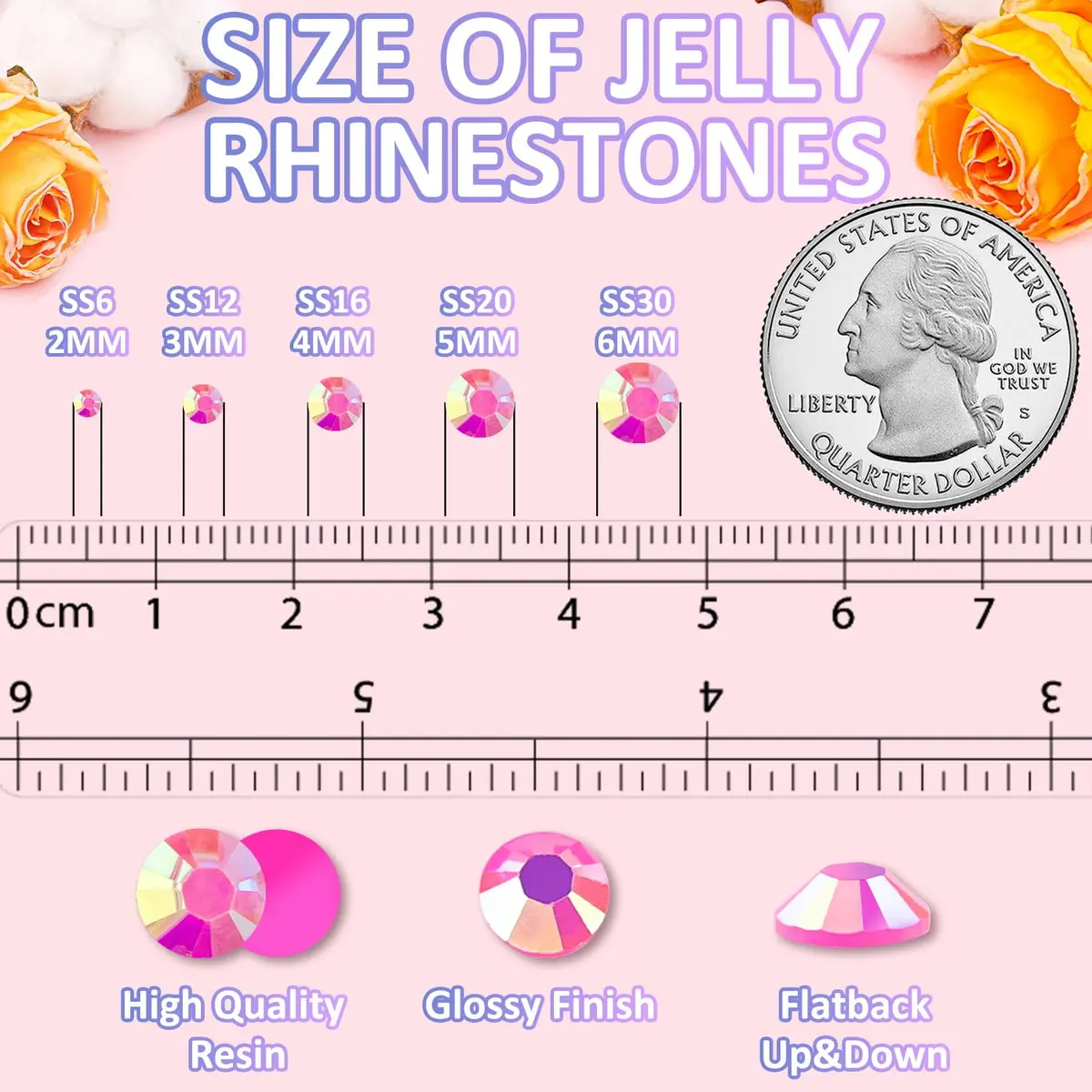 TINKRSTUFF 3000pcs 5mm Resin Jelly Rhinestones | Hot Pink AB Bedazzling Gems for DIY Crafts - view 3