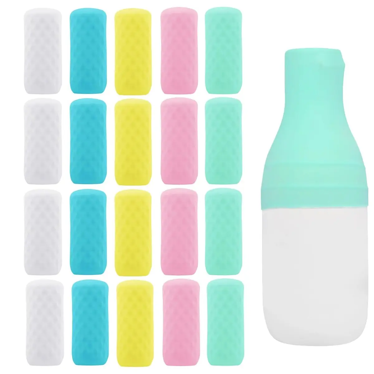 FOROUME 20 Pack Silicone Bottle Covers Leak Proof Travel Essentials Unisex - main product image