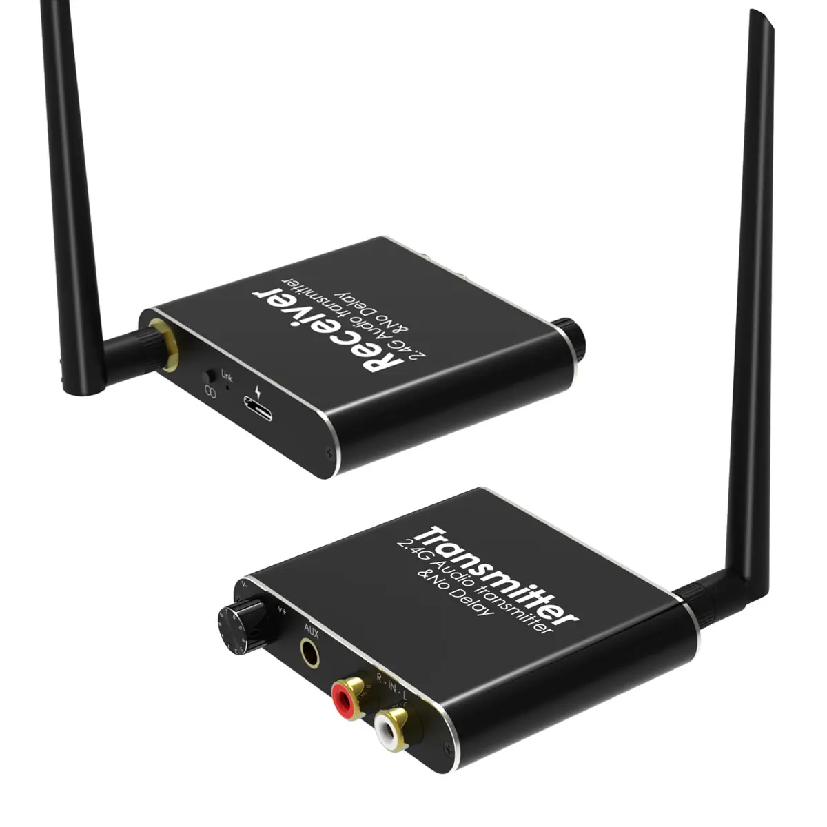 Tendak Wireless Audio Transmitter Receiver Set 2.4GHz | Long Range, Low Delay, RCA & 3.5mm Out/Input - main product image