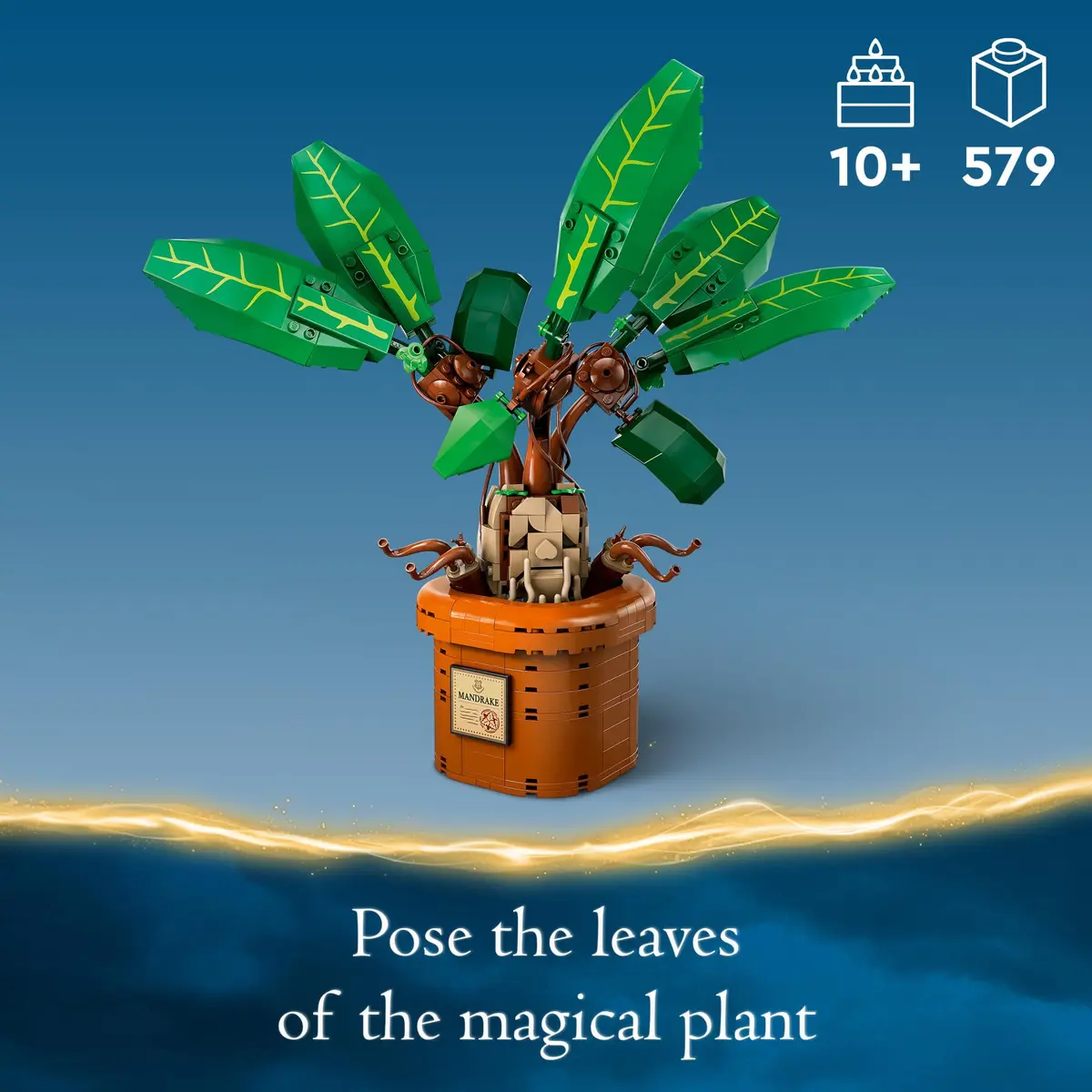 LEGO Harry Potter Mandrake Figure & Pot Plant Toy 579 Pieces | Educational STEM Toy for Kids 10+ - view 3