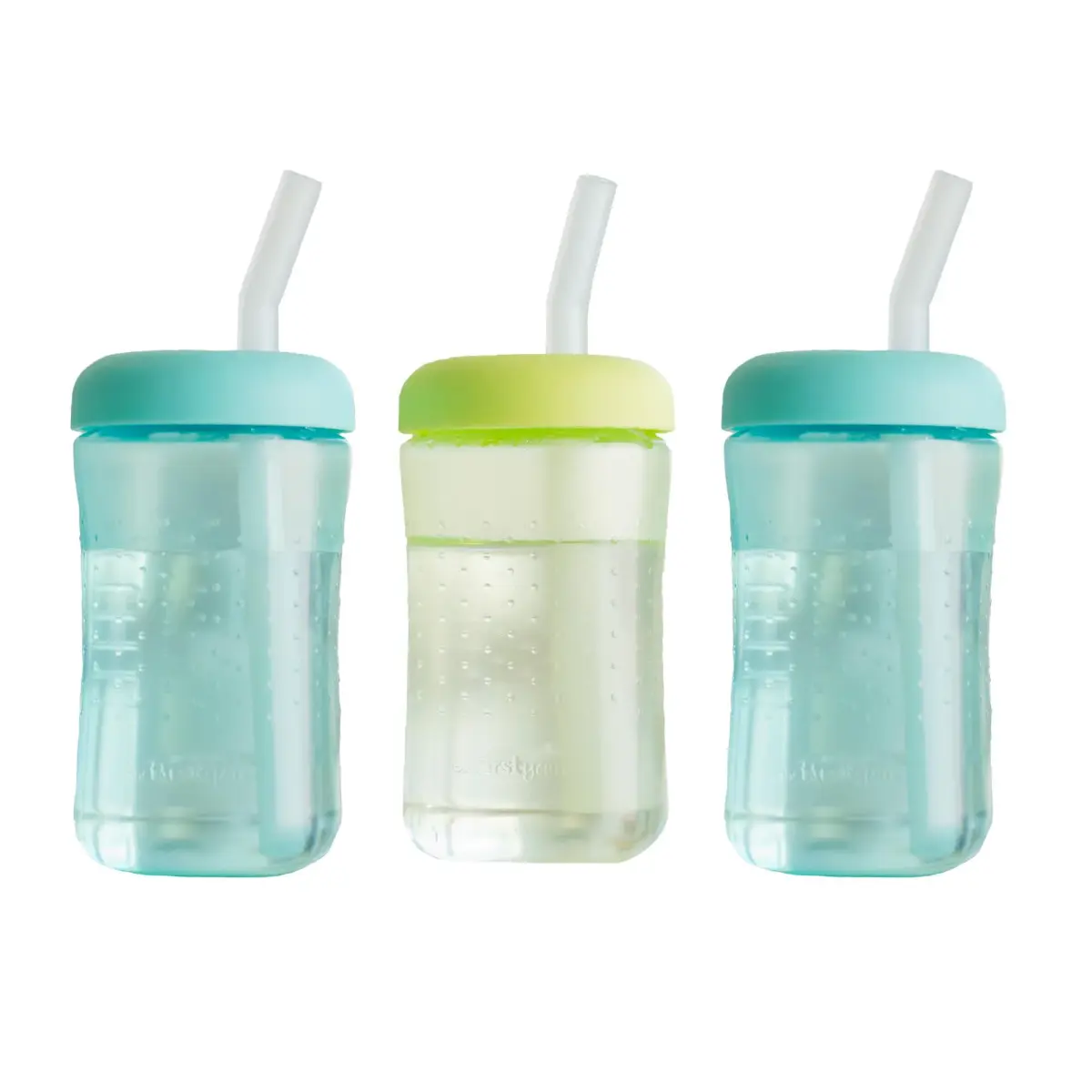 The First Years Squeeze & Sip Straw Cups - 7 Oz (207ml) - 3 Count | Spill-Proof Training Cups for Babies 6+ Months - main product image