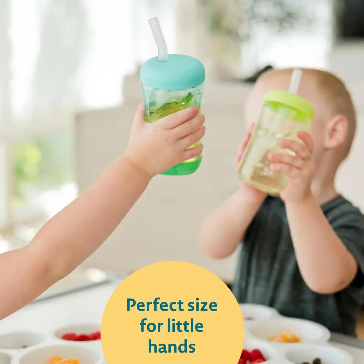 The First Years Squeeze & Sip Straw Cups - 7 Oz (207ml) - 3 Count | Spill-Proof Training Cups for Babies 6+ Months - view 5