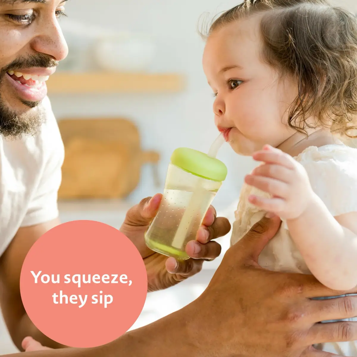 The First Years Squeeze & Sip Straw Cups - 7 Oz (207ml) - 3 Count | Spill-Proof Training Cups for Babies 6+ Months - view 3