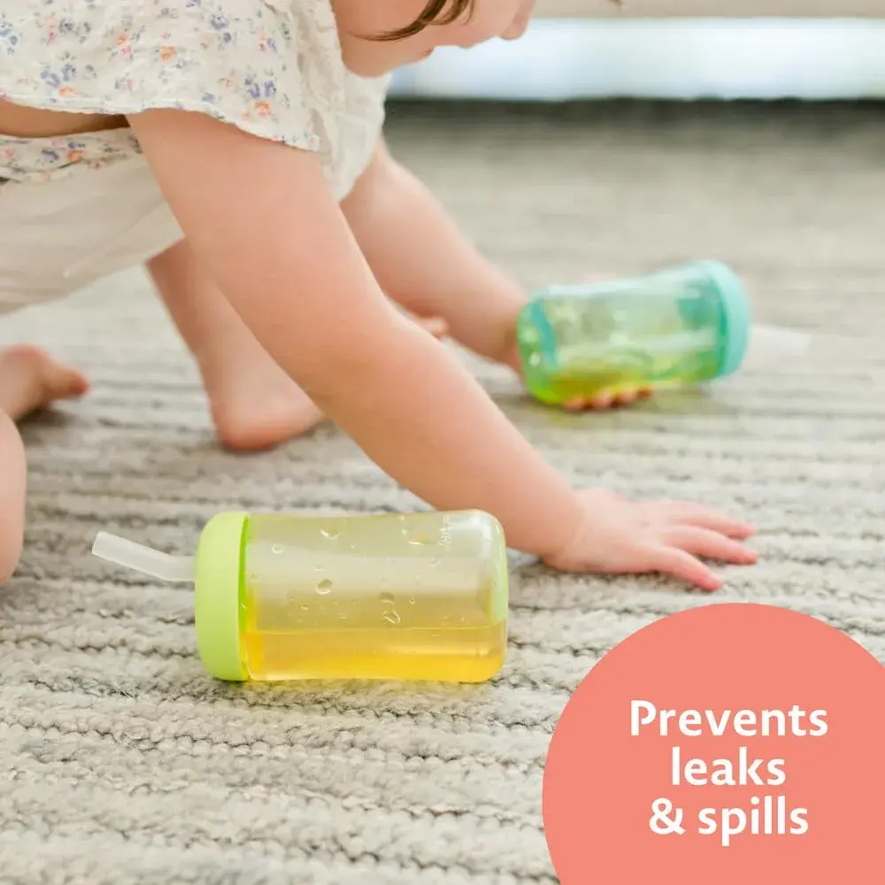 The First Years Squeeze & Sip Straw Cups - 7 Oz (207ml) - 3 Count | Spill-Proof Training Cups for Babies 6+ Months - view 4