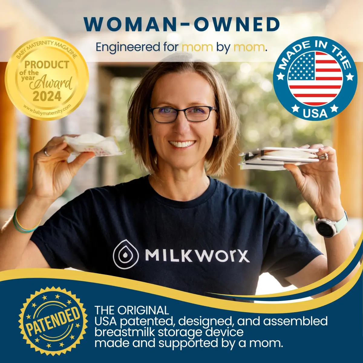 MilkWorx Freeze It Flat Breastmilk Freezer Organizer Yellow Single 1pk | Patented USA-Made for Efficient Freezer Storage - view 4
