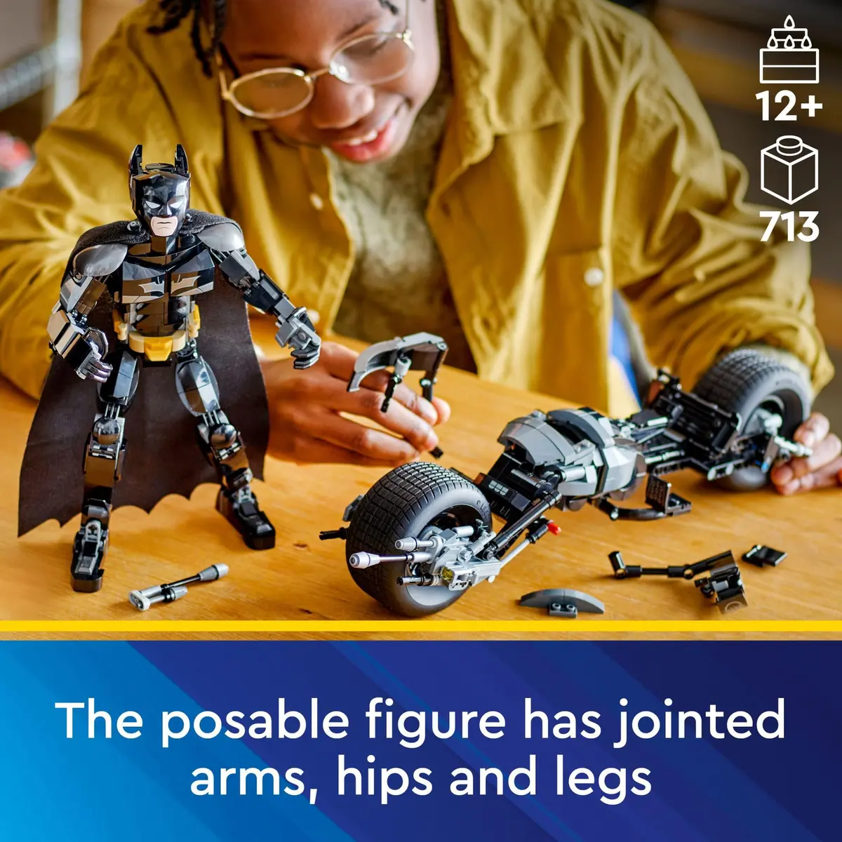 LEGO DC Batman Construction Figure & The Bat-Pod Bike 713 pcs | Ages 12+ Superhero Building Toy - view 3