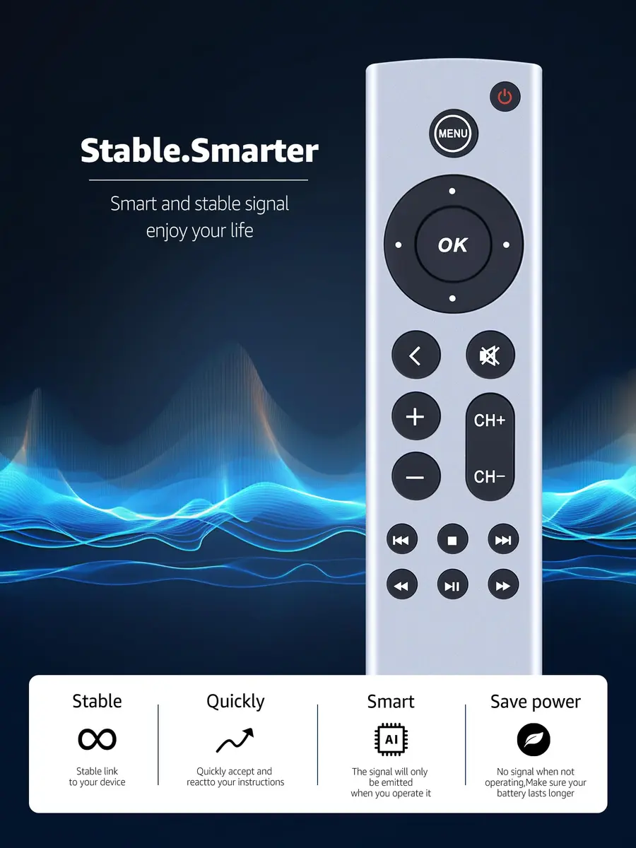 PZL Universal Replacement Remote Control for Apple TV 4K/HD (White) | Infrared Control, No Setup Required - view 5