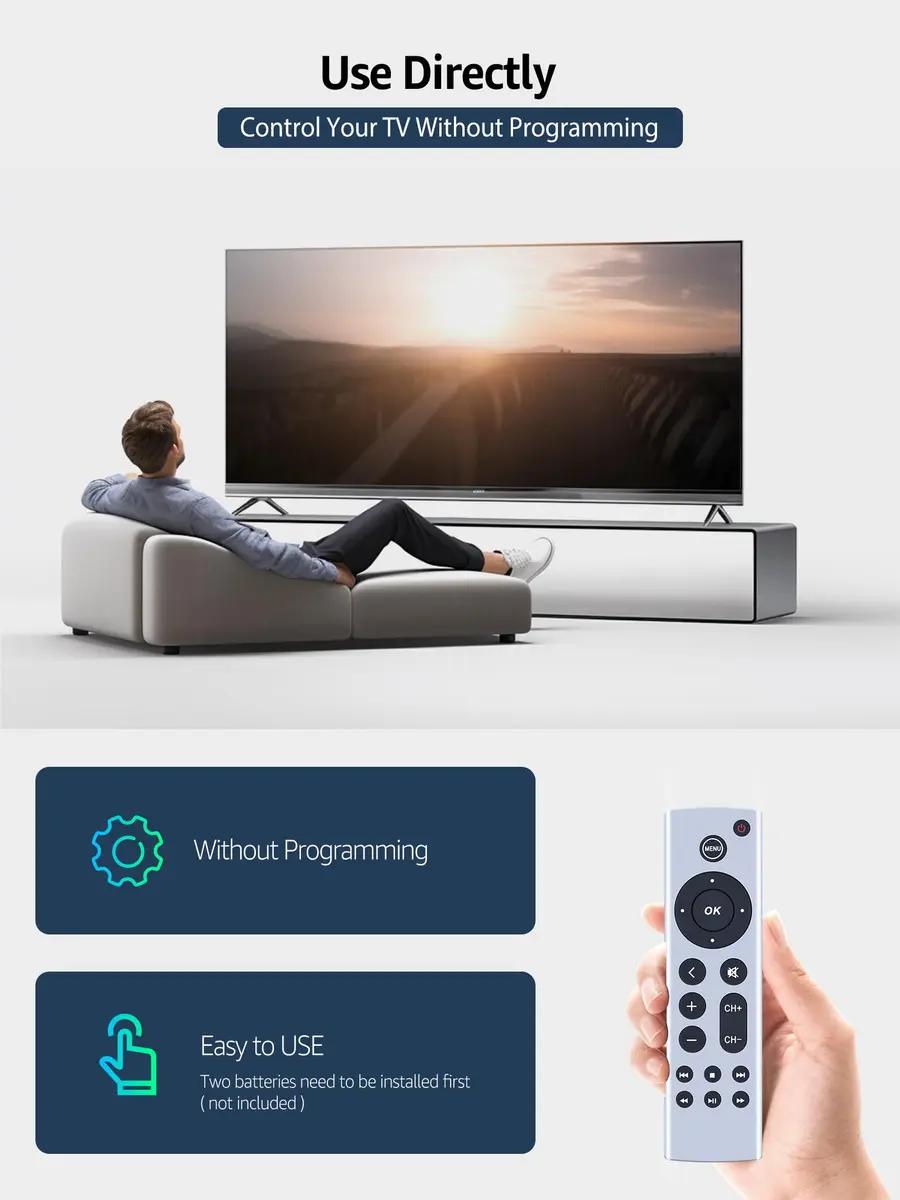 PZL Universal Replacement Remote Control for Apple TV 4K/HD (White) | Infrared Control, No Setup Required - view 4