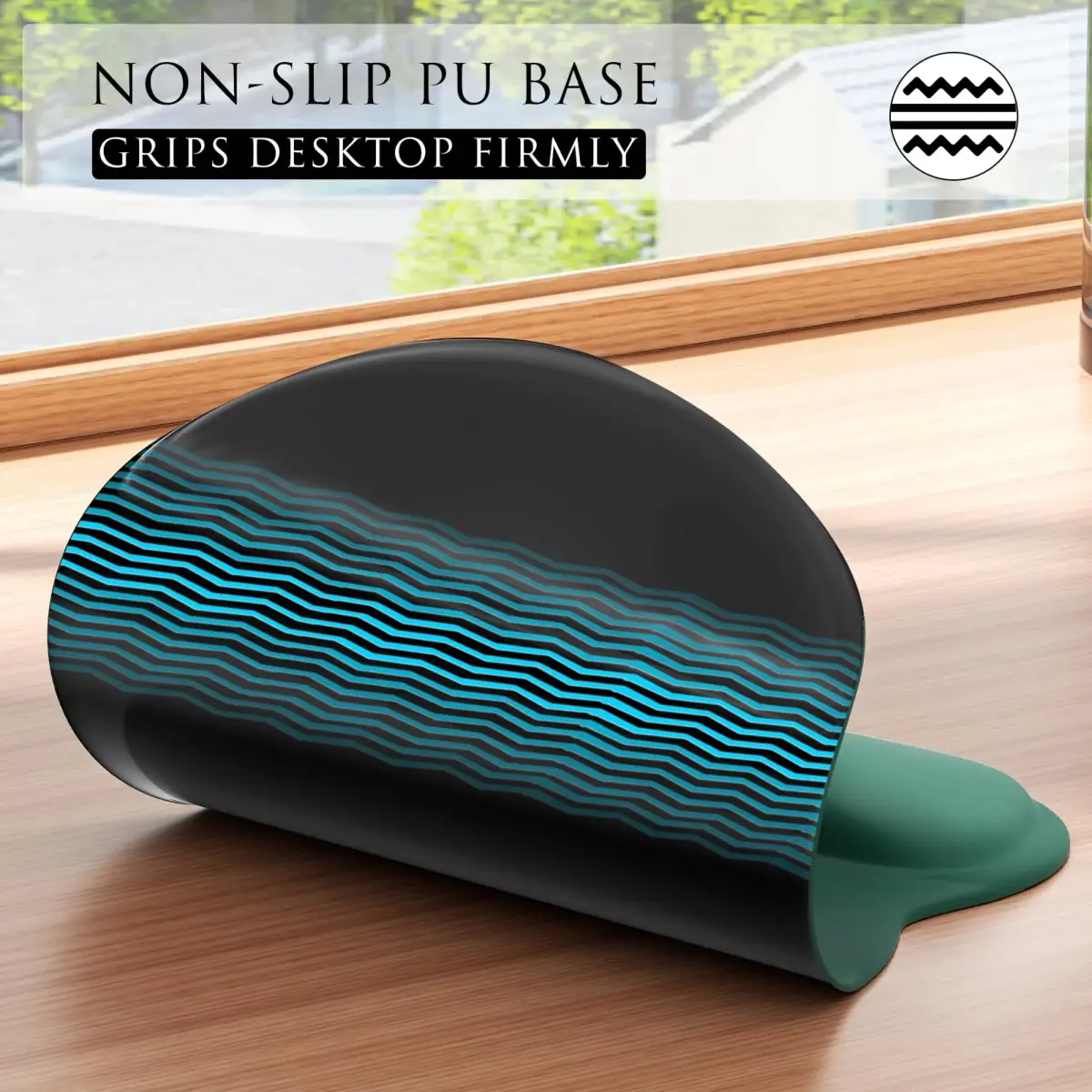 MROCO Ergonomic Mouse Pad with Gel Wrist Rest, 9.4 x 8.1 in (24 x 20.5 cm), Forest Green | Smooth Lycra Surface for Precise Control - view 6