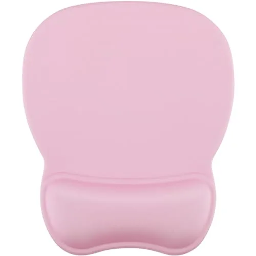 MROCO Pale Pink Ergonomic Mouse Pad with Gel Wrist Rest 24cm x 20.5cm | Reduces Wrist Strain, Smooth Surface - main product image
