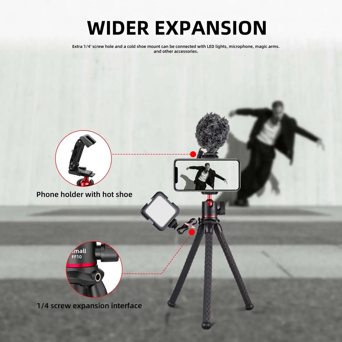 Famall Mini Flexible Tripod with Remote for Phone & Camera | Compact Support for Creators - view 6