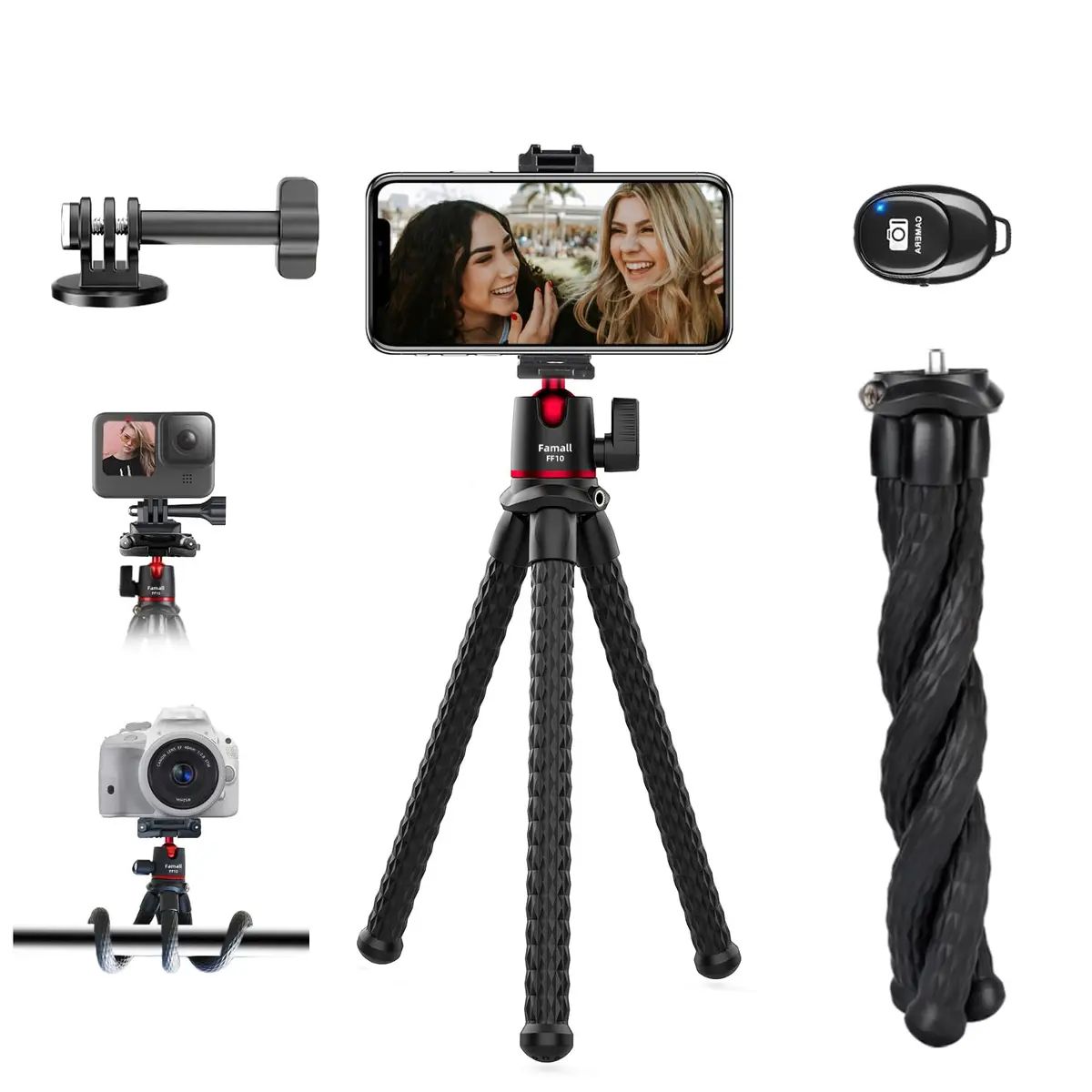 Famall Mini Flexible Tripod with Remote for Phone & Camera | Compact Support for Creators - main product image