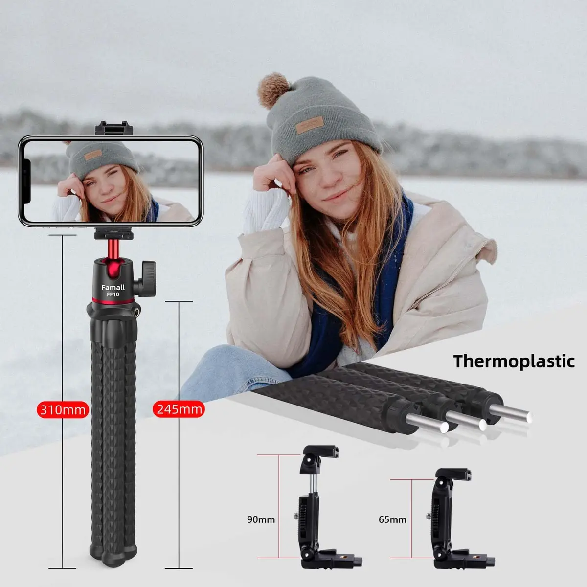 Famall Mini Flexible Tripod with Remote for Phone & Camera | Compact Support for Creators - view 7