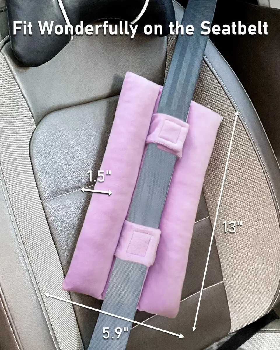 BELINOUS Pink Seat Belt Pillows for Post Mastectomy Surgery | Soft & Comfortable, Lasting Recovery Support - view 6