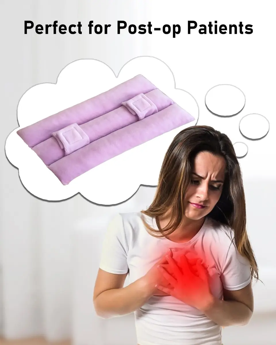 BELINOUS Pink Seat Belt Pillows for Post Mastectomy Surgery | Soft & Comfortable, Lasting Recovery Support - view 4