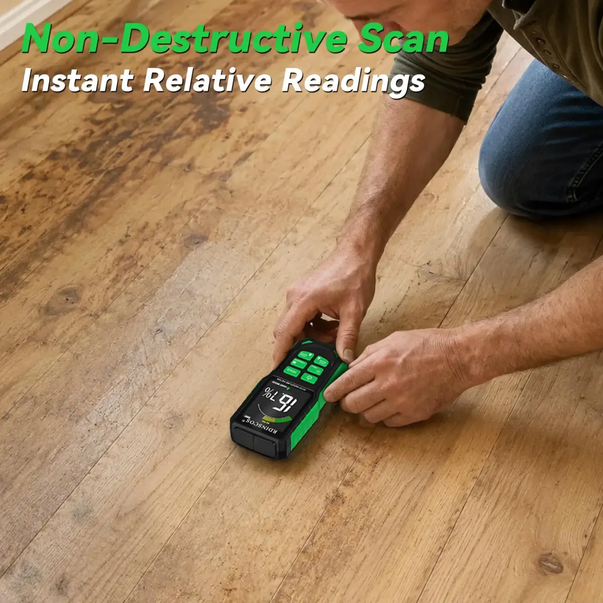 RDINSCOS Pinless Moisture Meter for Wall, Wood, Concrete & Drywall | 19mm Deep Scan, Rechargeable, Color Display - view 2