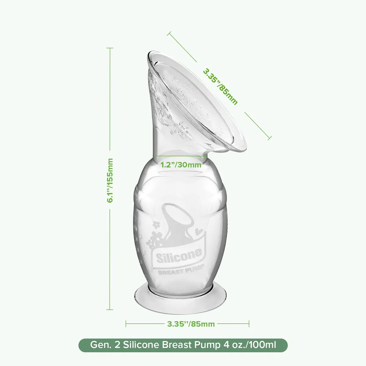 haakaa Gen.2 Manual Silicone Breast Pump 100ml (3.38 Fl Oz) | BPA-Free, Portable, Easy-Clean - view 8