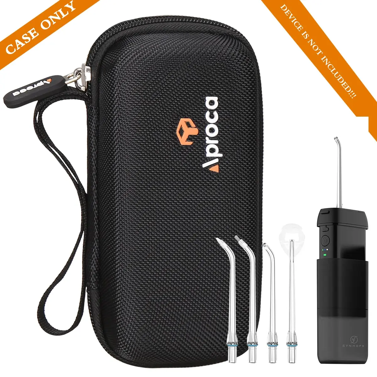 Aproca Black Carrying Case for SYNHOPE Water Flosser Oral Irrigator, 17.1cm (6.7in) | Hard EVA Protection - view 5