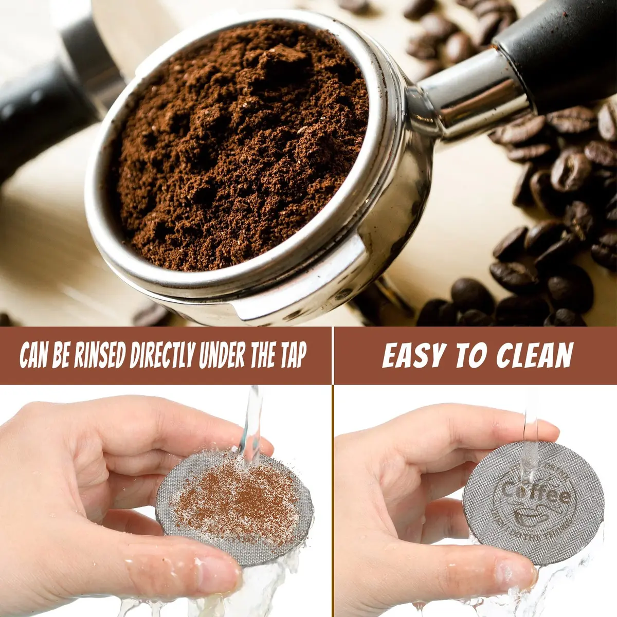 Yaomiao 58.5mm Espresso Puck Screen 1.7mm Thickness 150μm Mesh | 2-Pack Stainless Steel Reusable Coffee Filter - view 6