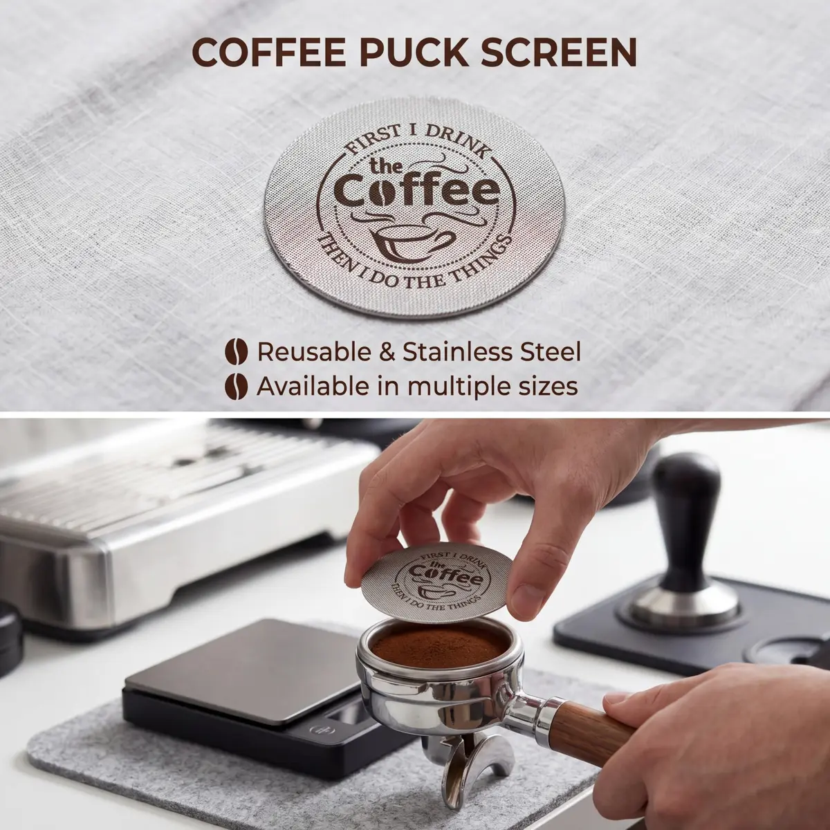 Yaomiao 51mm Espresso Puck Screen 2-Pack | 1.7mm Thickness, 150μm Mesh, Stainless Steel - view 4
