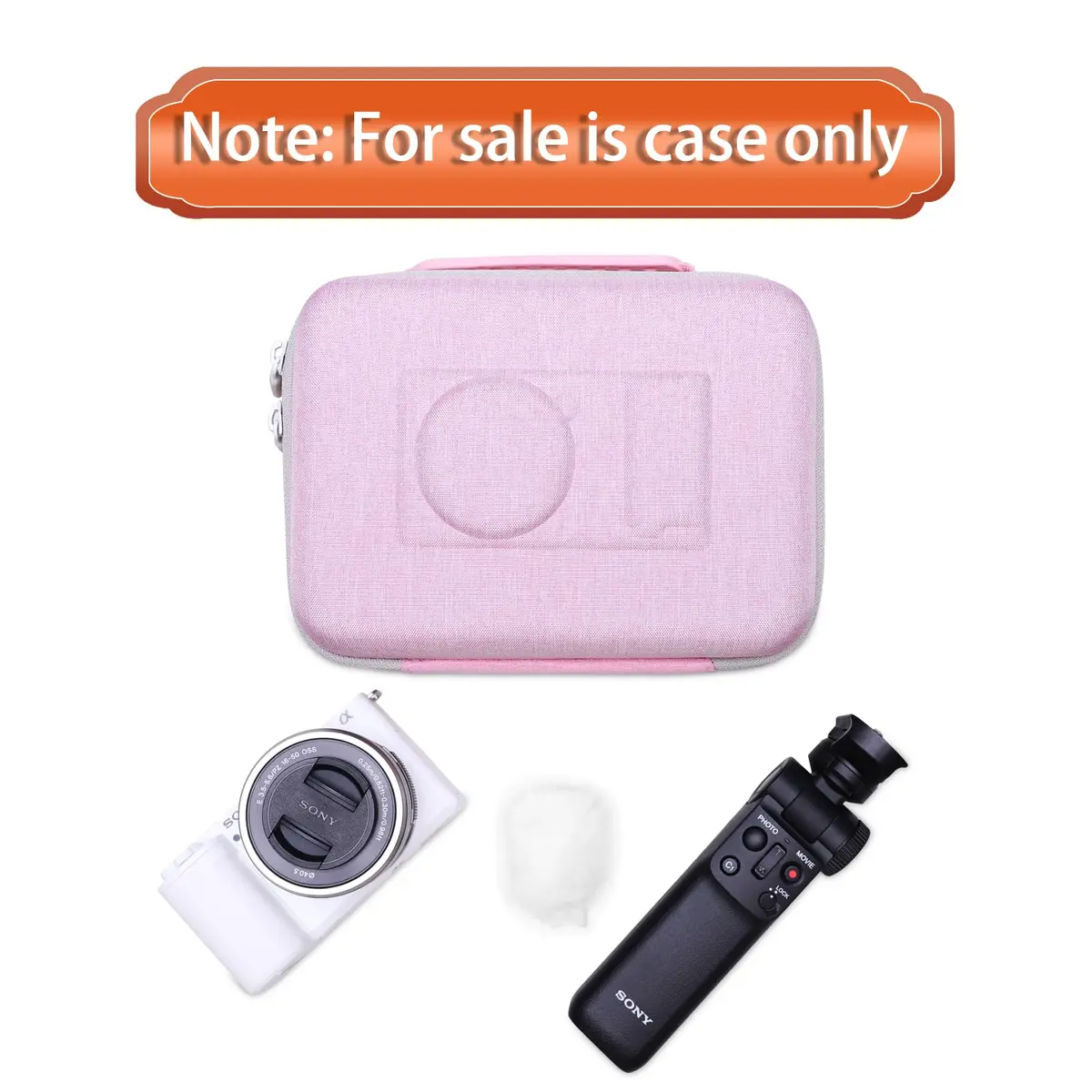 LTGEM Pink+Black Camera Case for Sony Alpha ZV-E10 / ZV-1F / ZV-1 / ZV-1 II Vlog Camera with Shoulder Strap, Fits Accessory Kit, 20cm (8") L – 15cm (6") W – 10cm (4.1") H - view 9