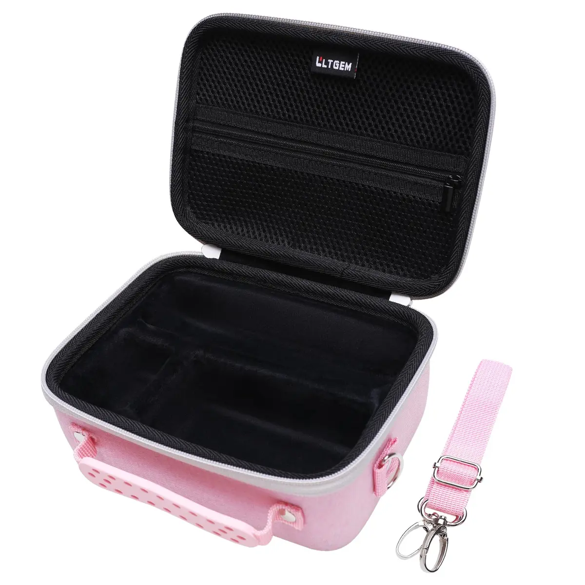 LTGEM Pink+Black Camera Case for Sony Alpha ZV-E10 / ZV-1F / ZV-1 / ZV-1 II Vlog Camera with Shoulder Strap, Fits Accessory Kit, 20cm (8") L – 15cm (6") W – 10cm (4.1") H - view 4