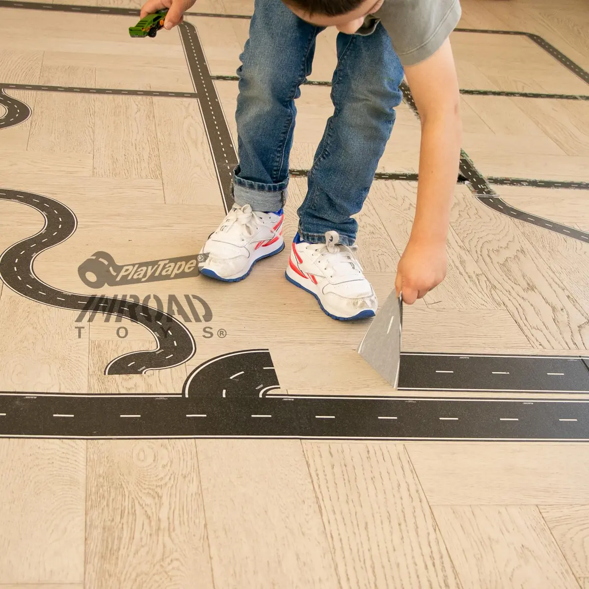 PlayTape Road Tape for Toy Cars 2-Pack | No Residue, 30 ft x 2 in Asphalt - view 9