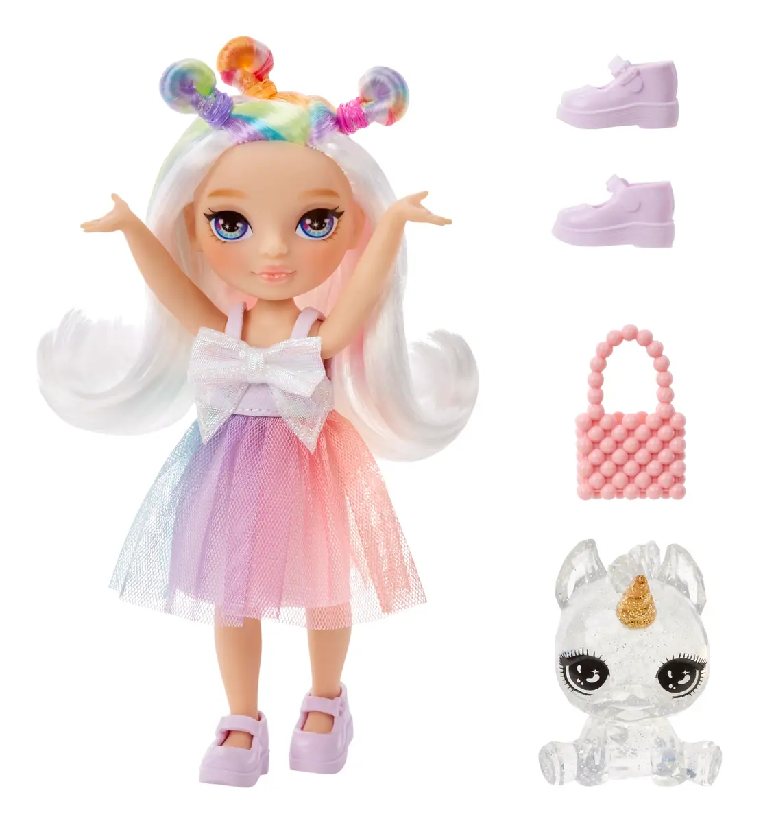 Rainbow High Littles Opal Raine 5.5" Posable Doll with Unicorn & Purse | Girls Toy Gift for Ages 4-12 - view 2