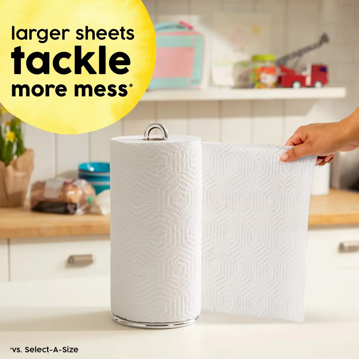 Bounty Essentials Select-A-Size Paper Towels, White, 12 Double Rolls (24 Regular Rolls) | 1488 Sheets Total - view 6