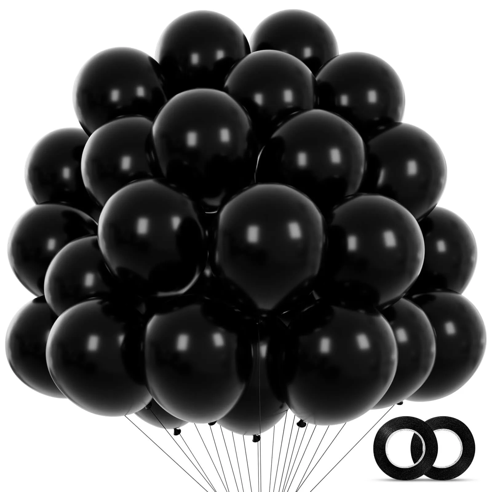 KUULBELA Black Balloons 110Pcs Small 5 Inch Latex Party Balloons | Black Birthday Balloons for Wedding Baby Shower Decorations - main product image