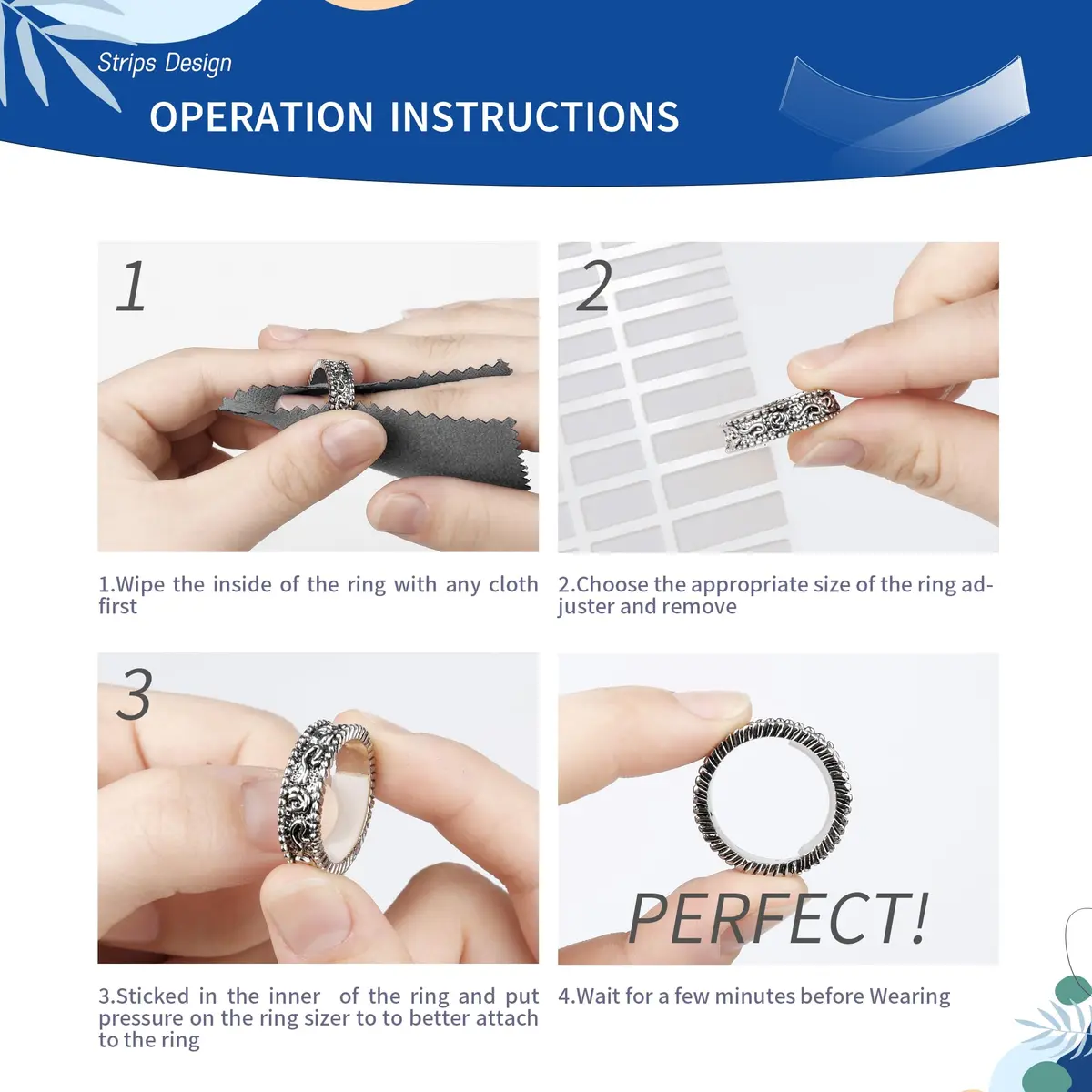 ELETIUO Invisible Ring Size Adjuster for Loose Rings, 234 Pcs Transparent Silicone | Fits Rings 3-10mm Wide - view 5