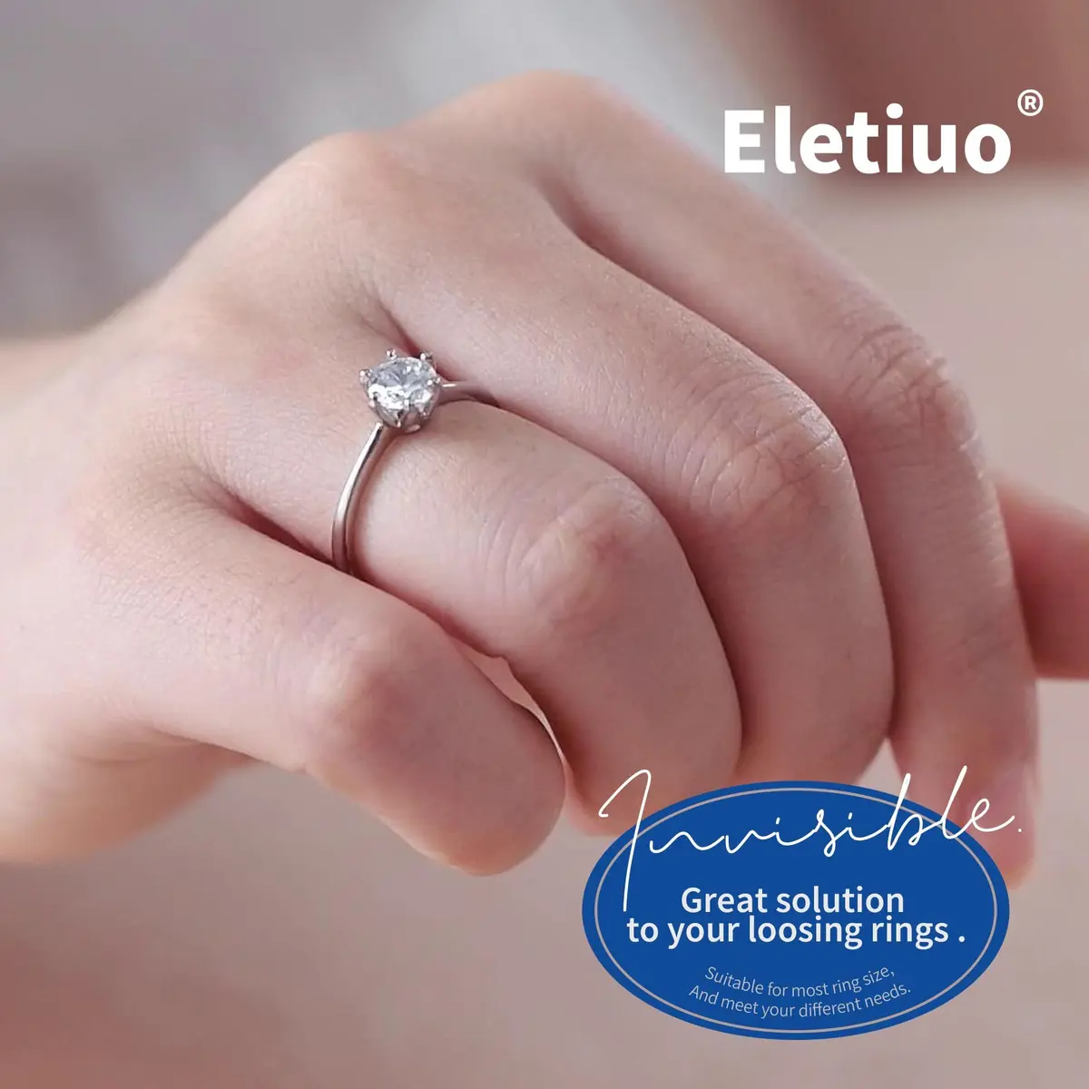 ELETIUO Invisible Ring Size Adjuster for Loose Rings, 234 Pcs Transparent Silicone | Fits Rings 3-10mm Wide - view 6