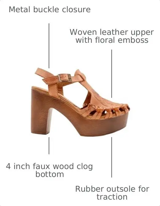 VOLATILE Women's Rosarito Sandal, Cognac Multi - 8 | Woven Leather, 4" Heel, Casual Style - view 3