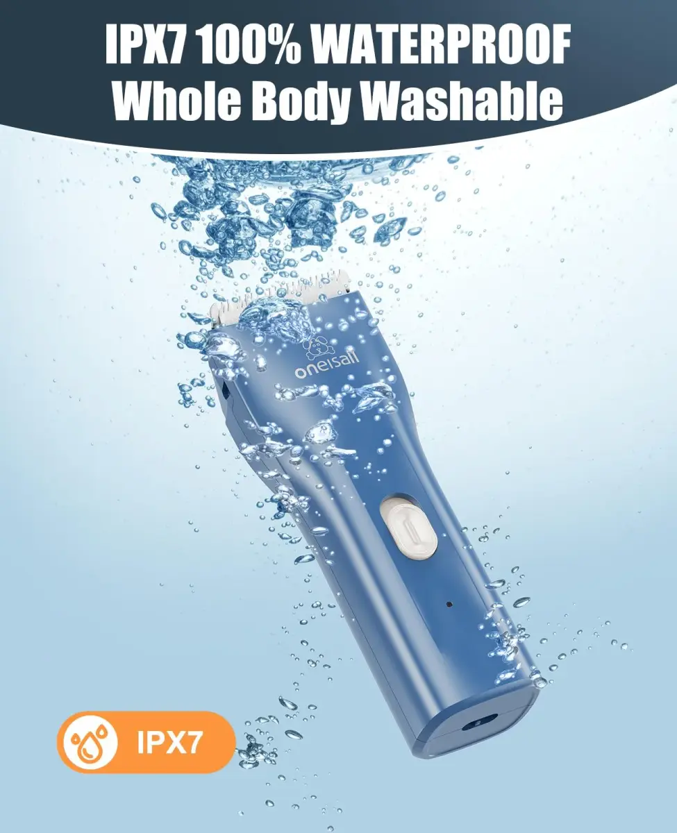 oneisall Pet Clippers for Matted Cat Hair, Quiet Pet Shaver with Storage Bag | 50dB Low Noise, IPX7 Waterproof, USB Rechargeable - view 6