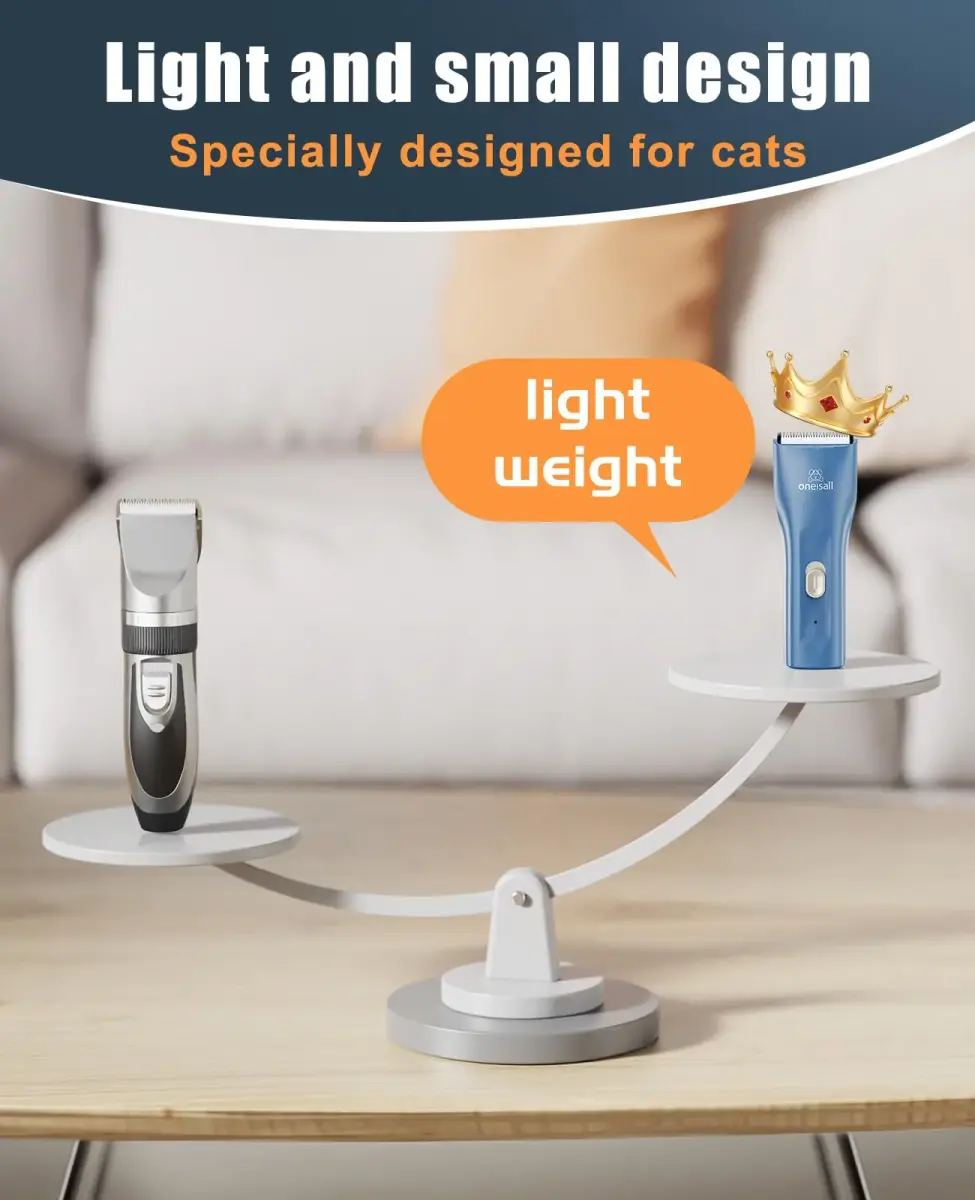 oneisall Pet Clippers for Matted Cat Hair, Quiet Pet Shaver with Storage Bag | 50dB Low Noise, IPX7 Waterproof, USB Rechargeable - view 7
