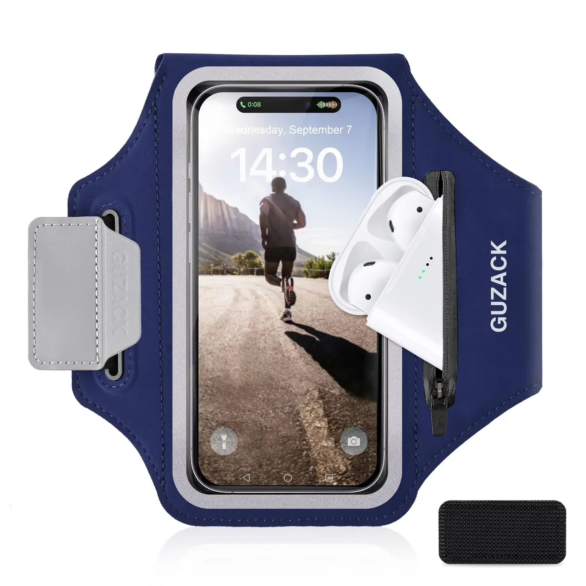 Guzack Running Armband with Key Pockets & Card Slot | Fits Phones Up to 6.9" - main product image